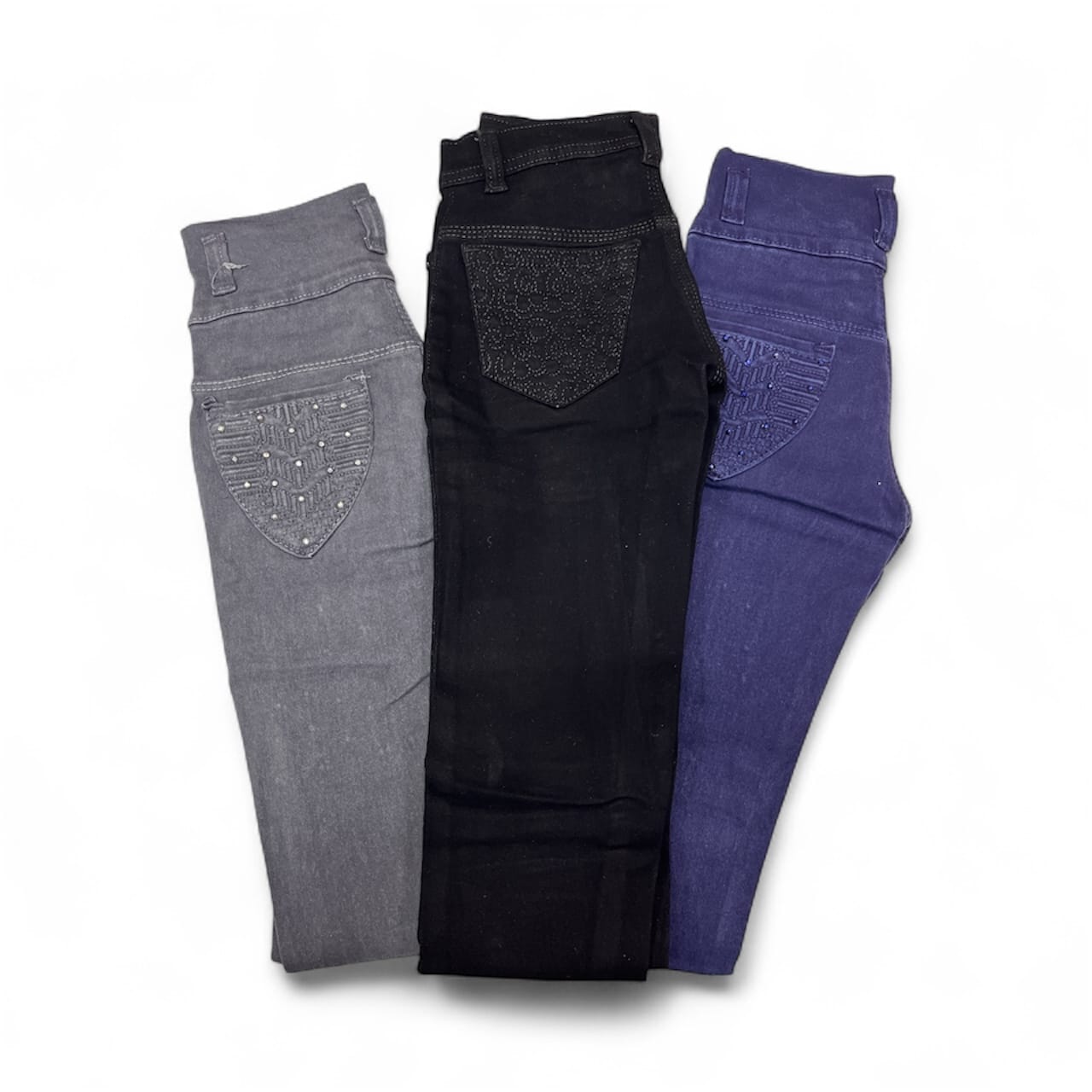 Girls' kids Embellished Skinny Jeans (Multi-Color)