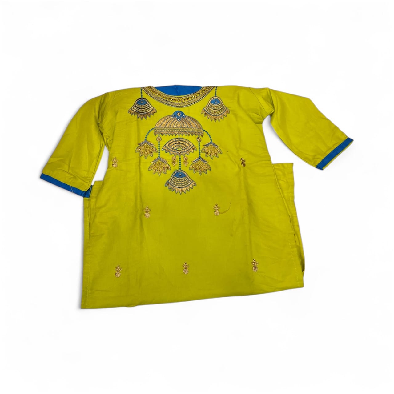 Lime Green Embroidered Kurta